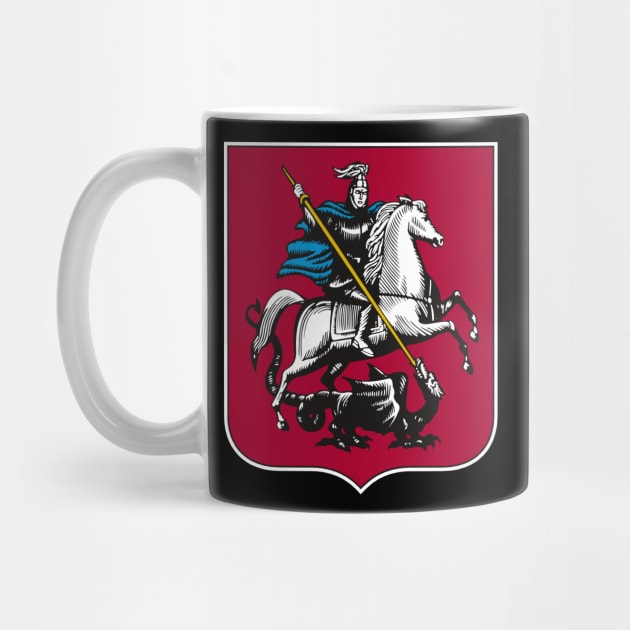 Mosow Coat of Arms Flag- Saint George Lancing a Zilant by IceTees